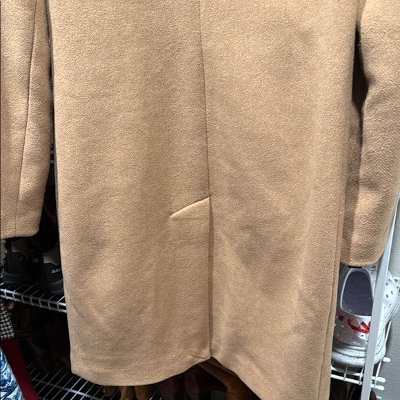 Mango Tan Trench Coat Wool Blend Mid-Length - Picture 4 of 4